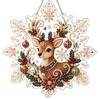 Handmade Christmas Tree Decor Faux Pearl Painting Suncatcher Kit, Acrylic Snowflake Shaped Board with Lace Relaxing Holiday Activity Edge, 3D Gemstone