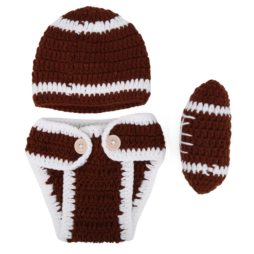 Pălărie Pantaloni Costum Baseball Bebeluş Nou-Născut Recuzită Foto Pălării Ţinute Maro 0?3 luni