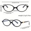 2PCS Fashionable Y2K Oval Blue Light Shielded Women's Glasses with Simple Retro Decoration for Reading Newspapers