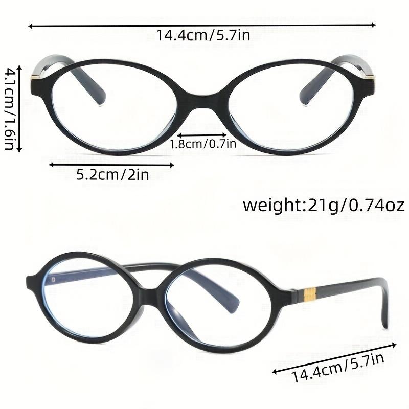 2 STK Modische Y2K Ovale Blaulichtgeschützte Damenbrille mit Schlichter Retro-Dekoration zum Zeitunglesen