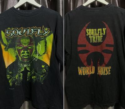 Soulfly kapela 90. léta Tribe World Noise Retro Styl Černé Tričko Oboustranné NH20991 Unisex Tričko