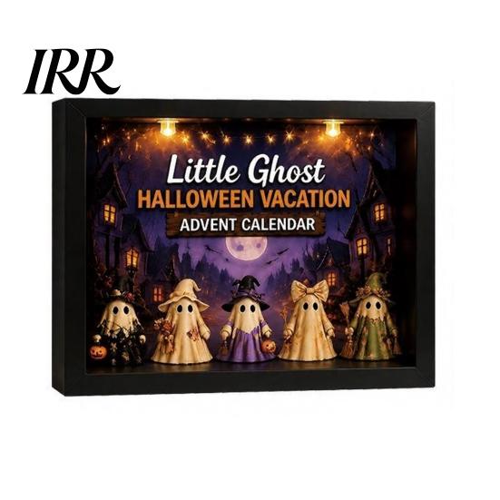 Halloween Holiday Decoration Advent Calendar, 24 Days Ghost Countdown Calendar with Reusable Collectible Figures, Gifts for Kids Boys Girls