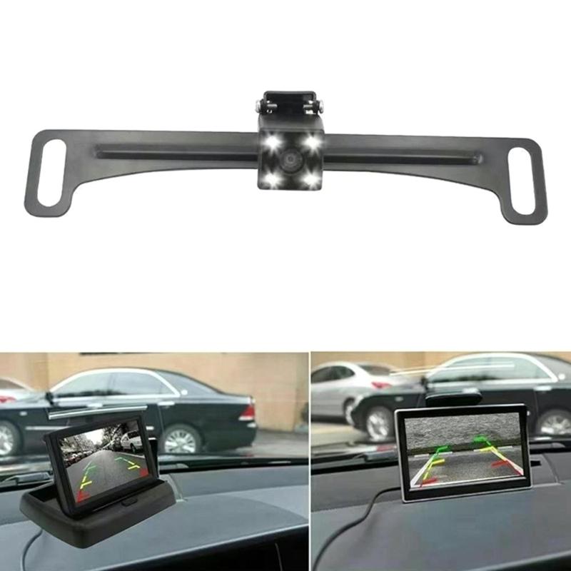 Car Rear View Camera Bracket, Metal DashCam Mount, Waterproof License Plate Mount, Back Up Camera Installation Tool