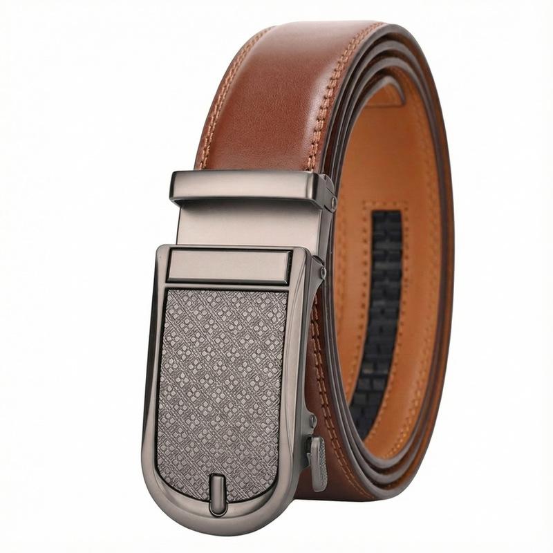 Мужской высококачественный кожаный ремень с автоматической пряжкой, мужской высококачественный универсальный ремень для бизнеса и отдыха, ремень для молодежи 110cm