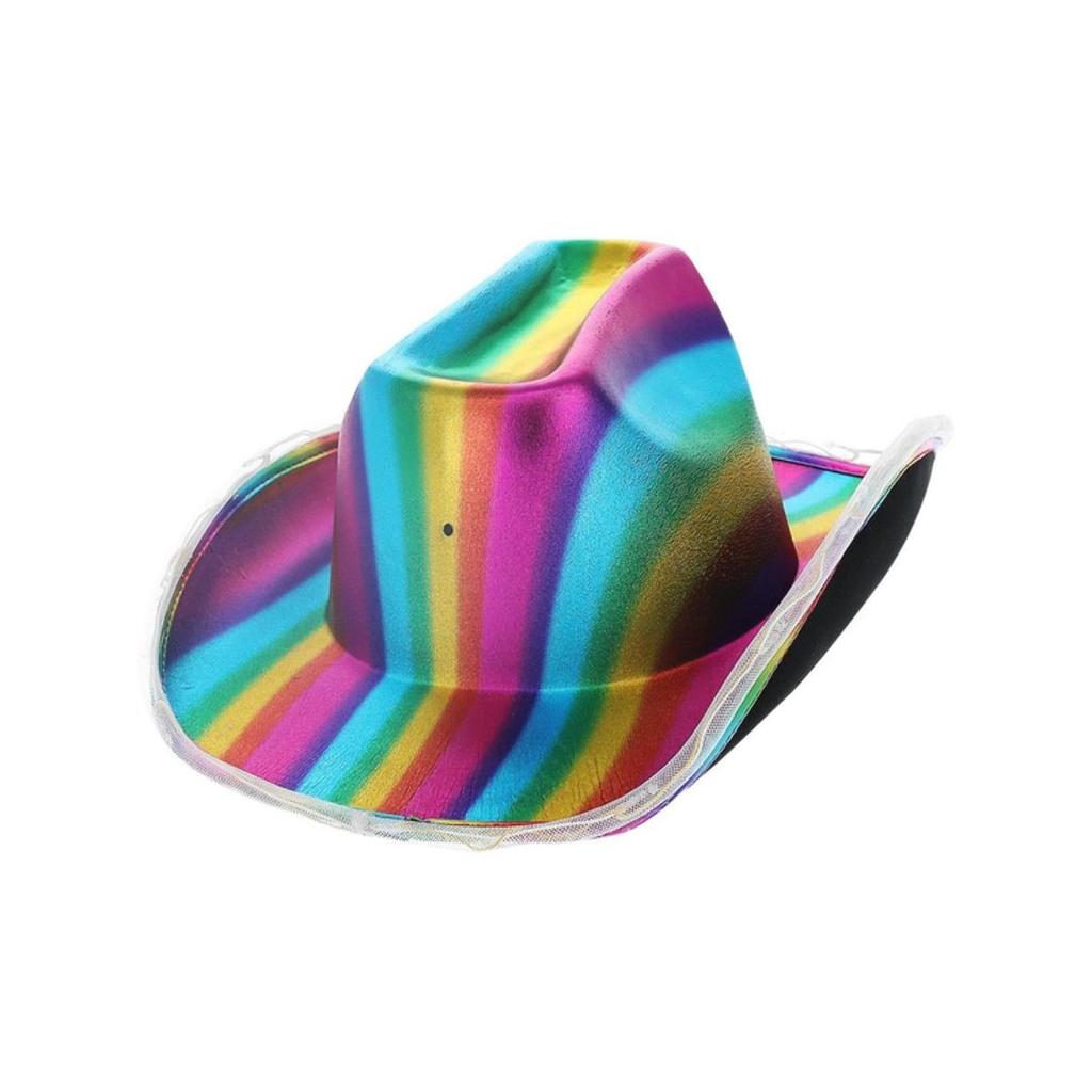 Smiffys Unisex Dorosły Metalowy Kapelusz Kowbojski LED Light Up