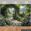 2D Enchanted Garden Backdrop Ivy Stone Arch Flower Photography Background