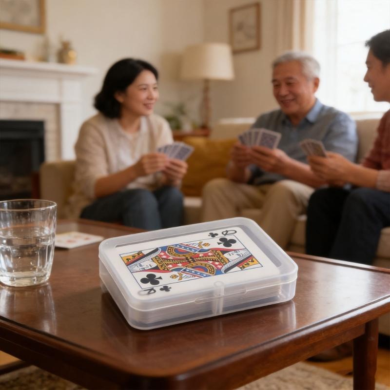 Leere Kartenhülle, 4er-Pack durchsichtige Plastik-Kartenspielboxen, Aufklappbare Aufbewahrungsbox für Baseball-Sammelkarten, Visitenkarten
