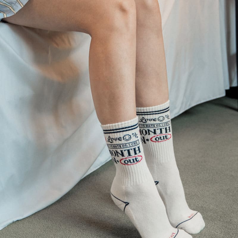 MONTH IN MONTH OUT Days in month crew socks VINTAGE IVORY