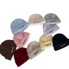 Letter embroidered wool hat women's autumn and winter versatile velvet thickened warm and cold hat outdoor riding knitted cold hat