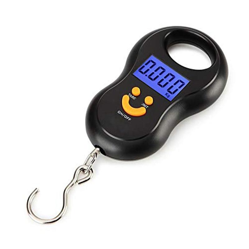 Portable 50Kg 10g Hanging Scale  Digital Scale BackLight Electronic  Fishing Weights Pocket Scale Luggage Scales Black