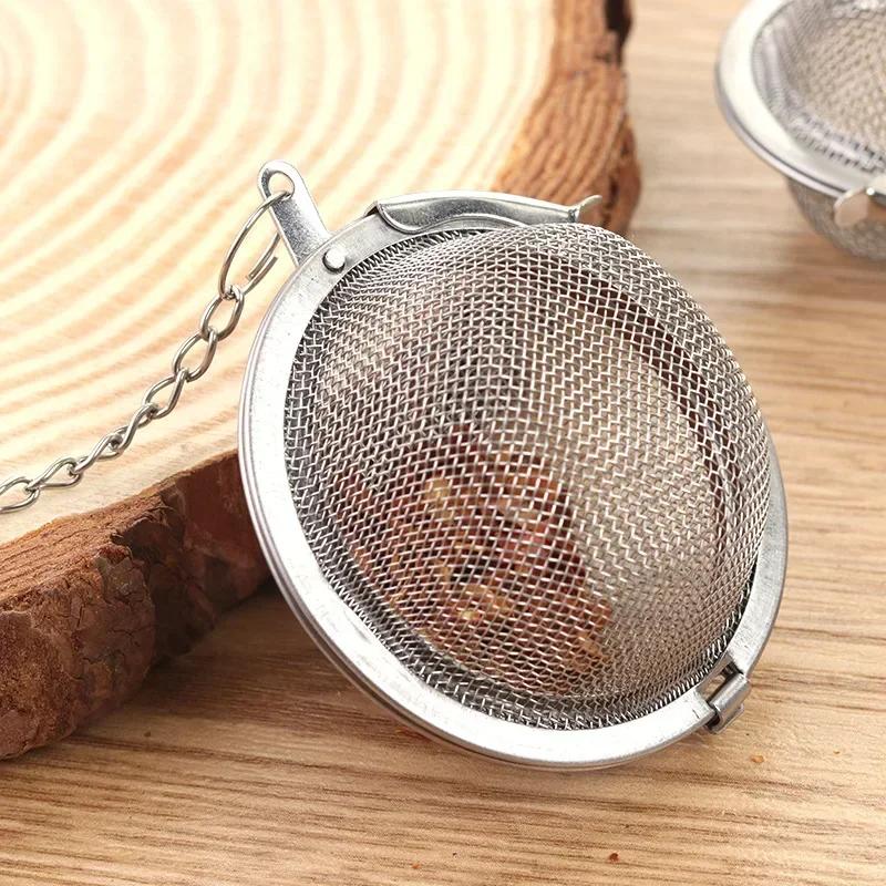 1 Pc Sphere Locking Spice Tea Ball Strainer Mesh Infuser Tea Filter Strainers Stainless Steel Tea Accessories Kichen Accessories