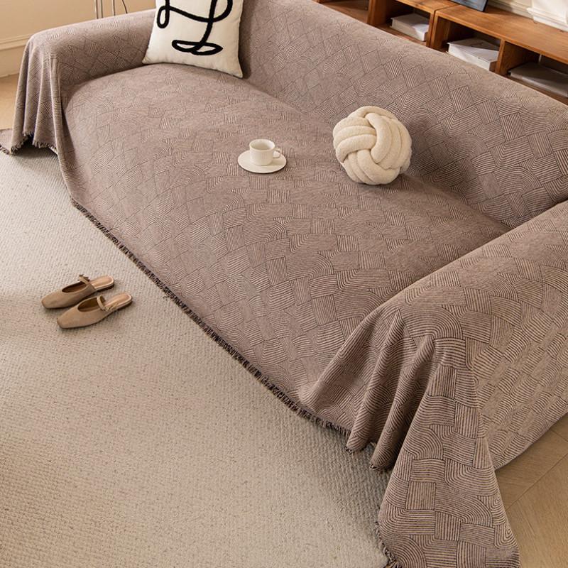 Solid Color Chenille Waterproof Sofa Cover Non-Slip Anti Cat Scratch Couch Cushion Furniture Protector For Living Room