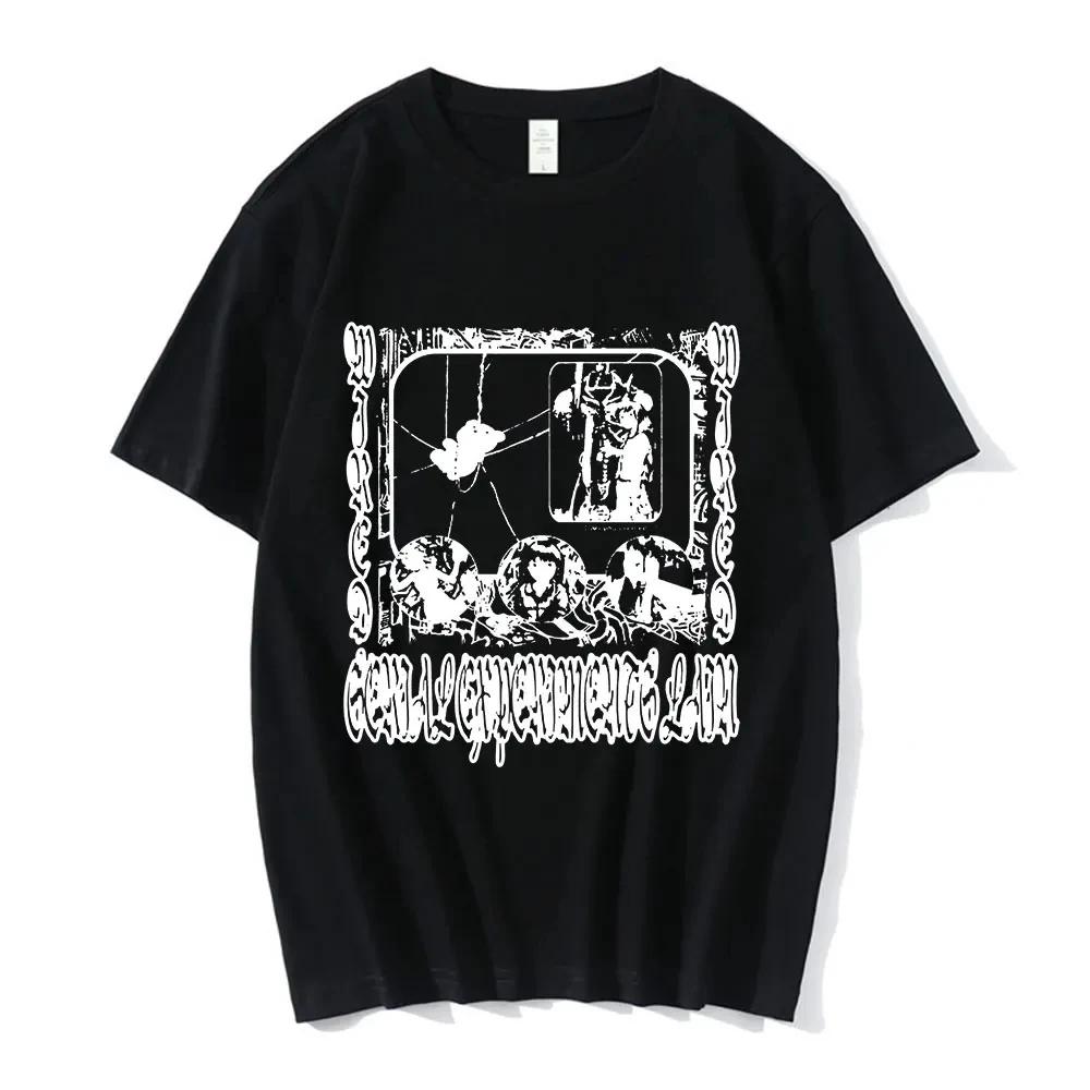 Anime Series Experimental Lying Pattern Printed T-shirt for Men Iwakura Manga Sci-fi 100% Cotton Short-sleeved T-shirt Top