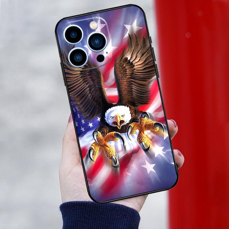 American Eagle Phone Case For iPhone 16 Pro 15 Pro 12 13 Mini 11 14 Pro Max XR 16 15 Plus 16e Cover Coque