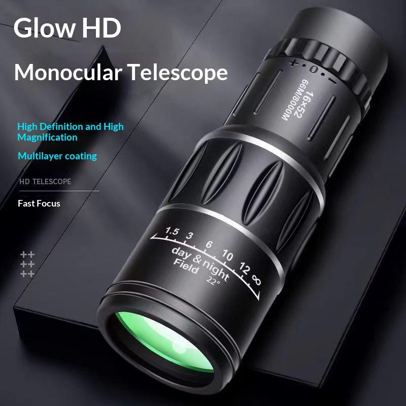 16X52 Monocular Telescope High-Power Dual Focus Optical Zoom For Enhanced Viewing Long-Range Spyglass For Adventure