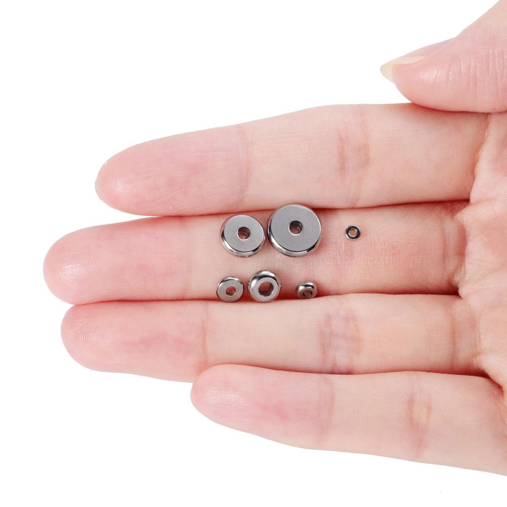 20/50Pcs 3-10mm Gold Color Stainless Steel Round Flat Crimp End Bead End Stopper Spacer Beads for DIY Jewelry Making Accessories
