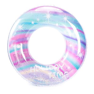 Regenbogen- und O-förmige Schwimmringe für Erwachsene und Kinder, Sternenhimmel-Muster, Funkelnd, Auslaufsicher, Stabil, Perfekt zum Schwimmen, Sommer