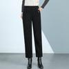 High-Waisted Corduroy Mom Pants with Velvet, Plus Size, for Middle-Aged & Elderly Women, Loose Straight-Leg Cropped Fit