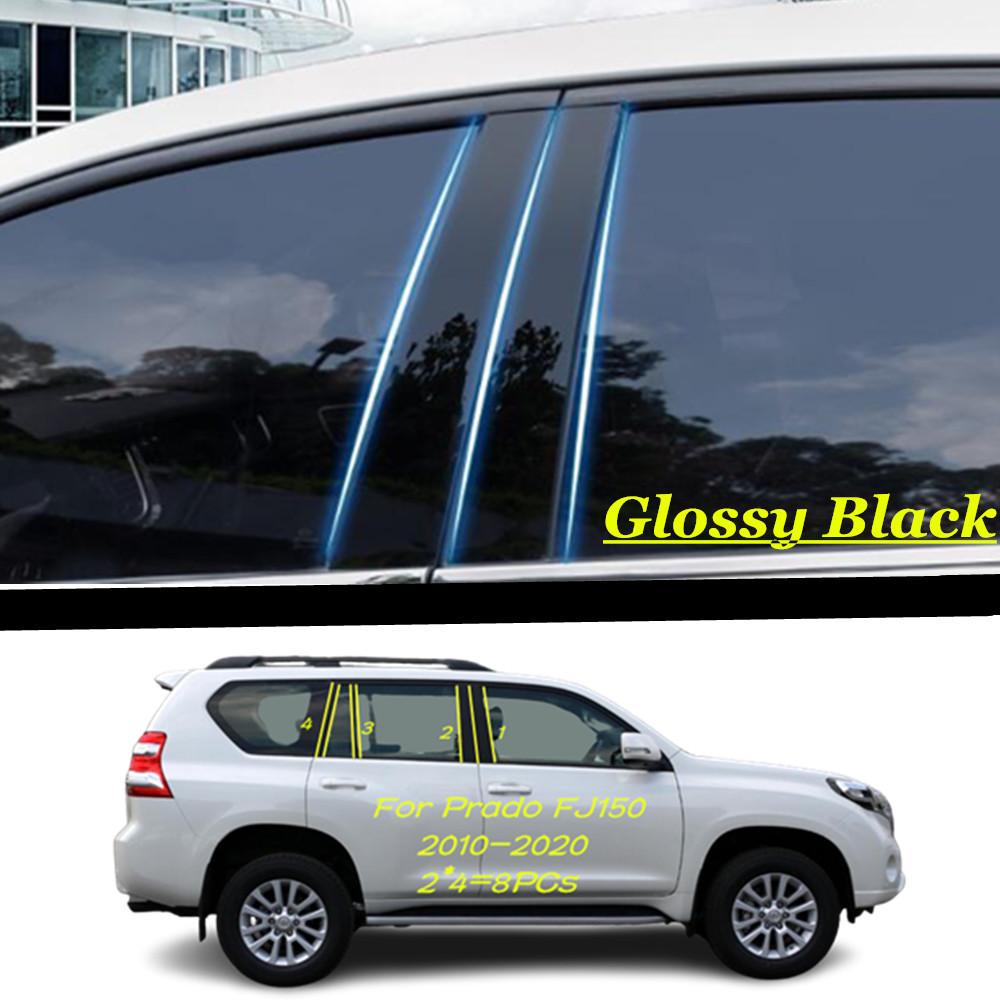 For Toyota Land Cruiser/Prado FJ120 FJ150 LC200 2003- PC Material Pillar Post Cover Door Trim Window Molding Sticker Plate Black Prado FJ150