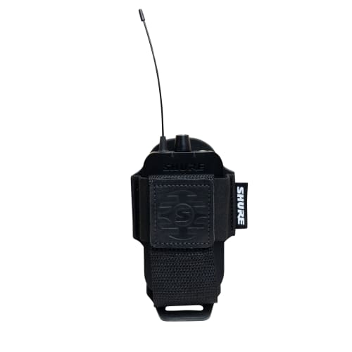 Shure by Gator Wireless Transmitter Pouch, Black Leather and Nylon, SH-BODYPACK-PBK-L