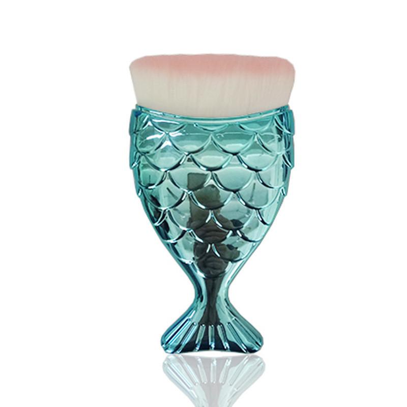 Mermaid Themed Cosmetic Brush Durable Plastic Handle Professional Supplies Home