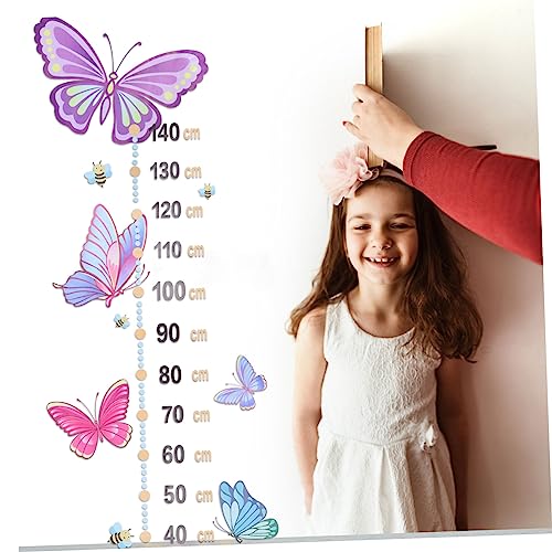 Butterfly Growth Chart Wall Decal, Self-Adhesive Waterproof Height Measurement Sticker for Kids Room, Nursery Wall Decor for Boys and Girls