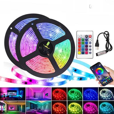 Conjunto de tiras de luz flexíveis Anmi LED 2835RGB com 5 V, infravermelho de 24 teclas ou minicontrolador de 3 teclas