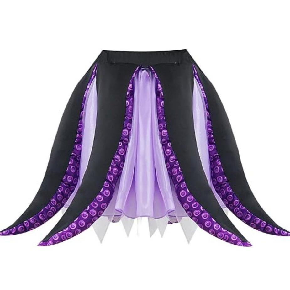 Ursula Purple Mesh Skirt Halloween Octopus Tentacle Skirt Little Mermaid Costume