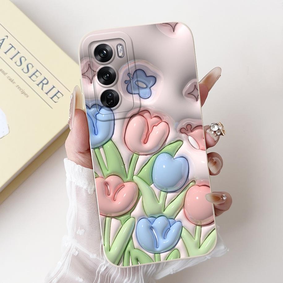 For OPPO Reno 12 5G Case CPH2625 Cute Cartoon Rabbit Cactus Soft Silicone Cover For Oppo Reno 12 Pro CPH2629 Bumper Reno12 Coque