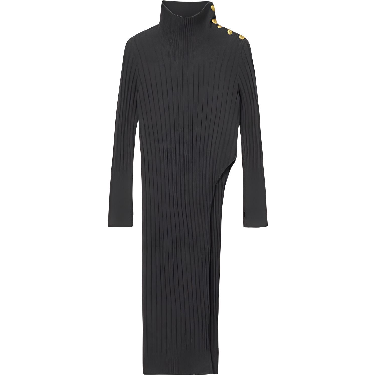 

Levis SS25 Лимитированная Новогодняя Коллекция Дизайн с Боковыми Разрезами Вязаное Платье с Высоким Воротником и Длинным Рукавом Женские платья 0035Y-0000 S