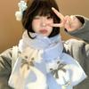 Cute cat soft waxy blue plush knitted scarf women's winter atmosphere warm couple neck protection thickened scarf