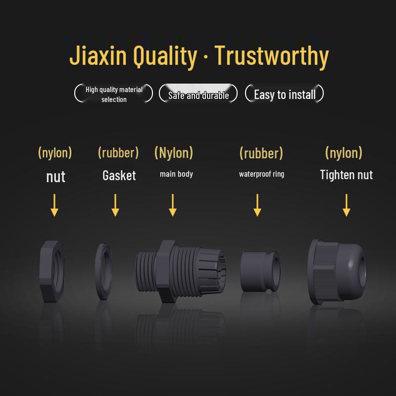 Plastic Waterproof Cable Connector PG7-PG42 Nylon Wire Protector