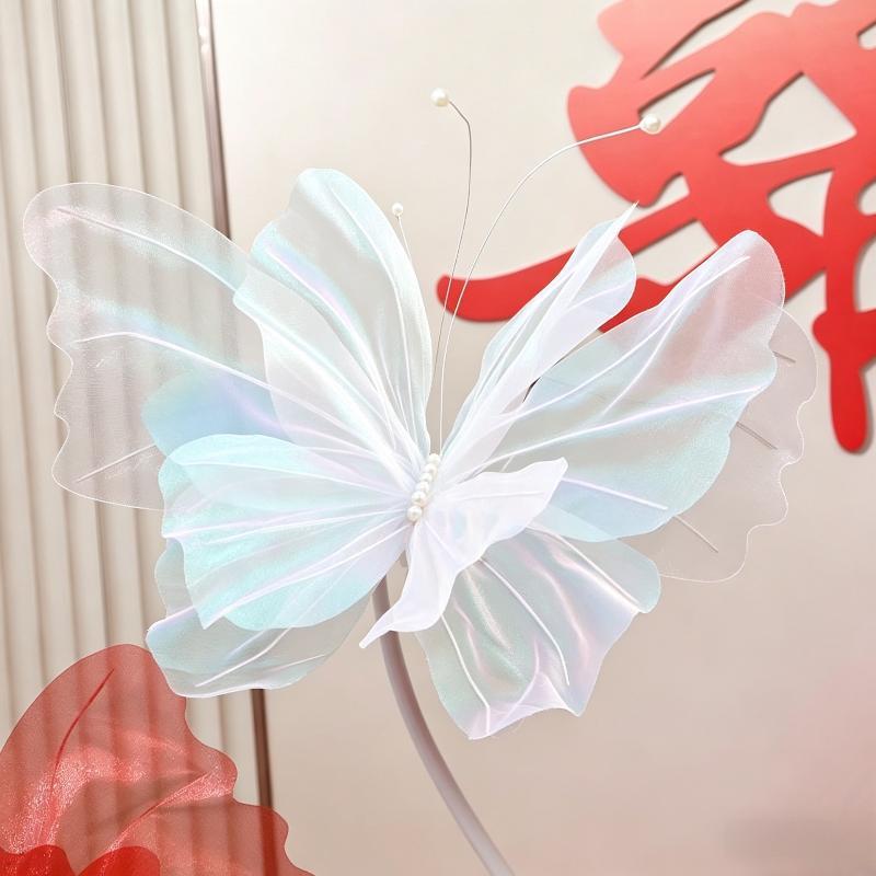 45-50cm Large 3D Simulation Butterfly Water Resistant Fake Decor for Wedding Mall Outdoor Decoration