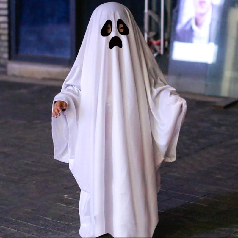 Ghostes Halloween Costumes White Ghostes Cloak Cape Halloween Cloak Cape Hat Ghostes Cosplay Supplies