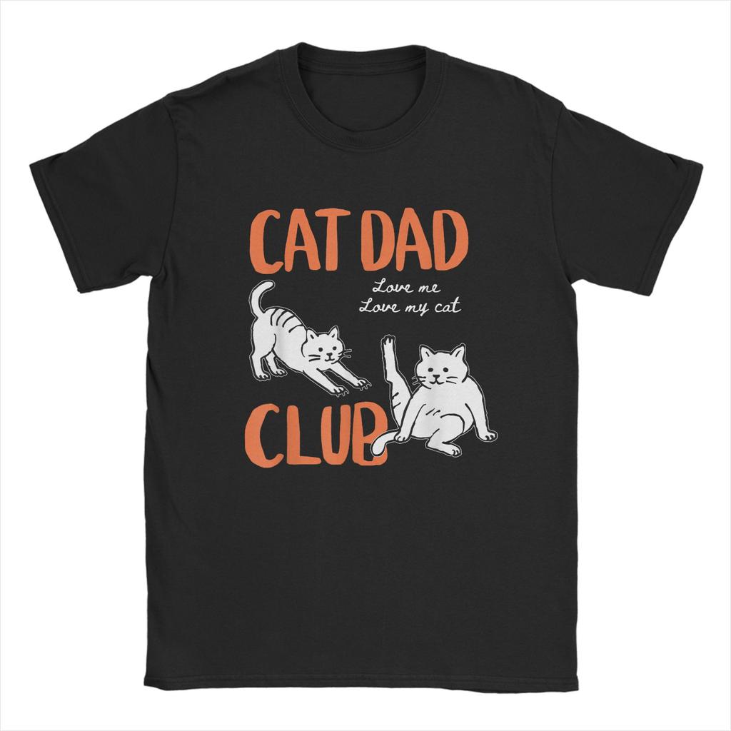 Cat Dad T-Shirt Funny Men Printed Short Sleeve Tees