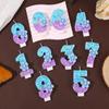 7pcs Blue Purple Flower Birthday Number Candles,Flower Theme Party Decorations, Cupcake Decorations,Suitable for Party Celebrati