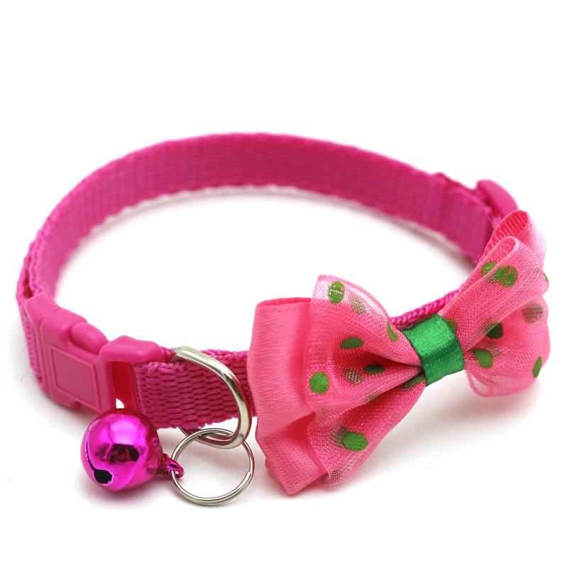 Pet Bow Collar  Bell Dot Cat Collar  Dog Collar  Cat Head Collar