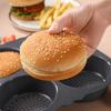 Hamburger Bun Mold Baking Hamburger Bread Pan Non-Stick Silicone Mold Dishwasher Safe 4 Cavities for Burger Buns Kitchen Tool,10cm (4 Inch) Egg