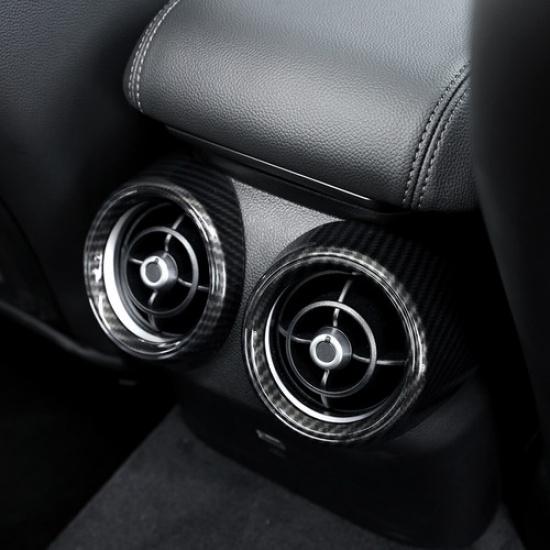 Kohlefaser ABS Hinterer Luftauslass-Ringabdeckung für Alfa Romeo Giulia 2017-