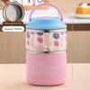 Thermos Bento Box Cartoon Pattern Double Layer Stainless Steel Lunch Box Office Workers Students Portable Thermos Food Container