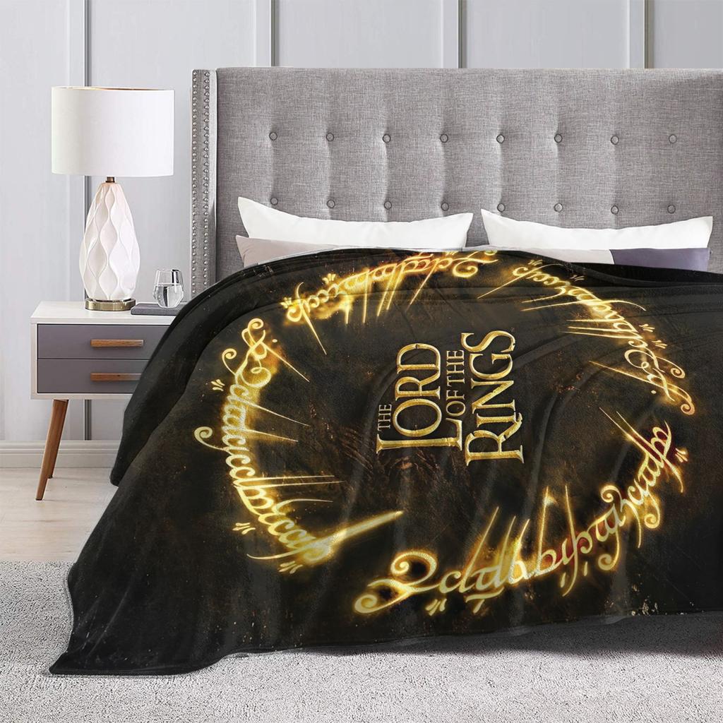 L-Lords Of The R-Rings  Blanket  Airplane Travel Flannel Throw Blanket For Bedroom Super Warm Design Quality Bedspread Gift Idea