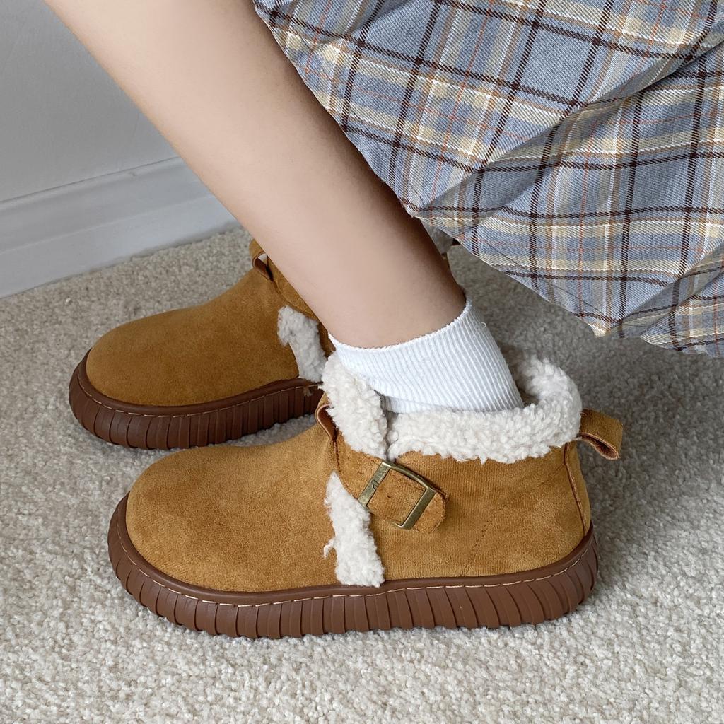 Thick-soled snow boots children's 2025 new winter piled thickened non-slip warm fashion wool cotton shoes women's shoes