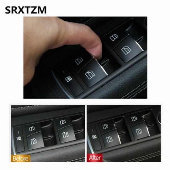 ABS silver Car Door Lift Button decoration For Mercedes Benz A B CLA GLA Class