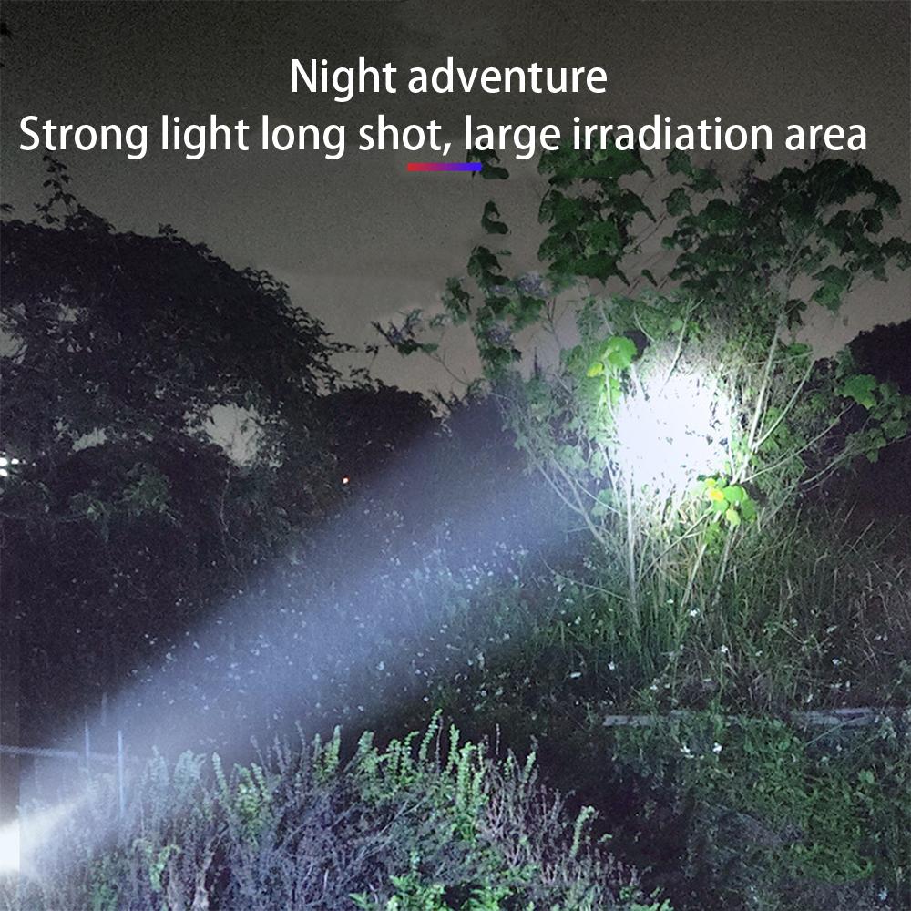 Multi-function Solar LED Flashlight Strong Light Emergency Power Bank LED Solar Flashlight Outdoor Camping Portable Flashlight