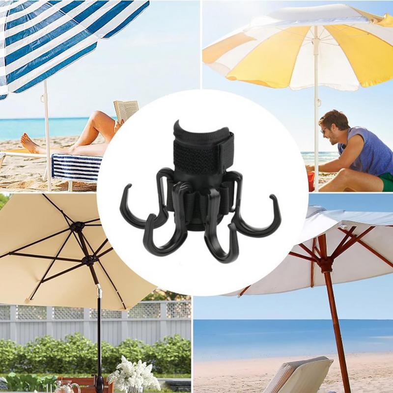 Durable Beach Umbrella Hanging Hook 6 Hooks Beach Accessories Perfect for Towels, Cameras