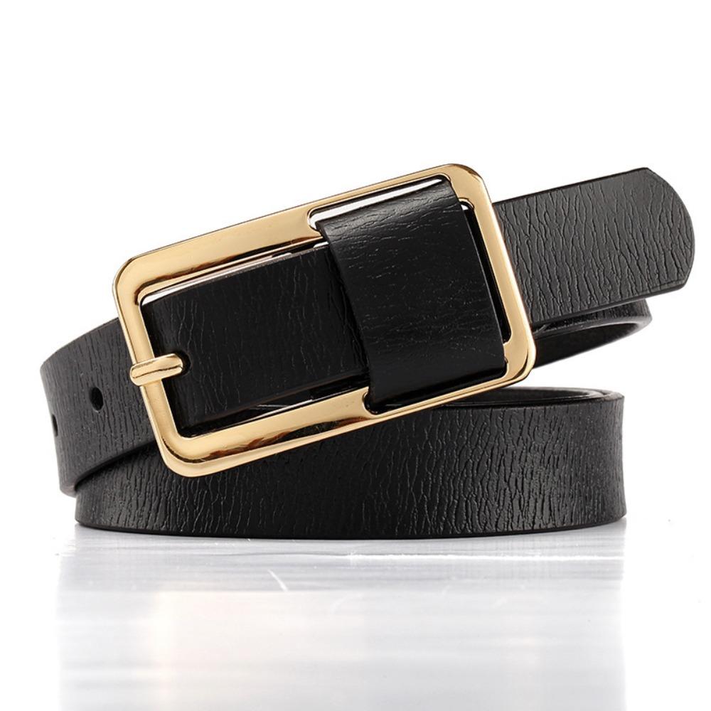 Metal Buckle Pin Buckle Belt Versatile Thin Leather Belt Fashion Genuine Leather Belt For Women