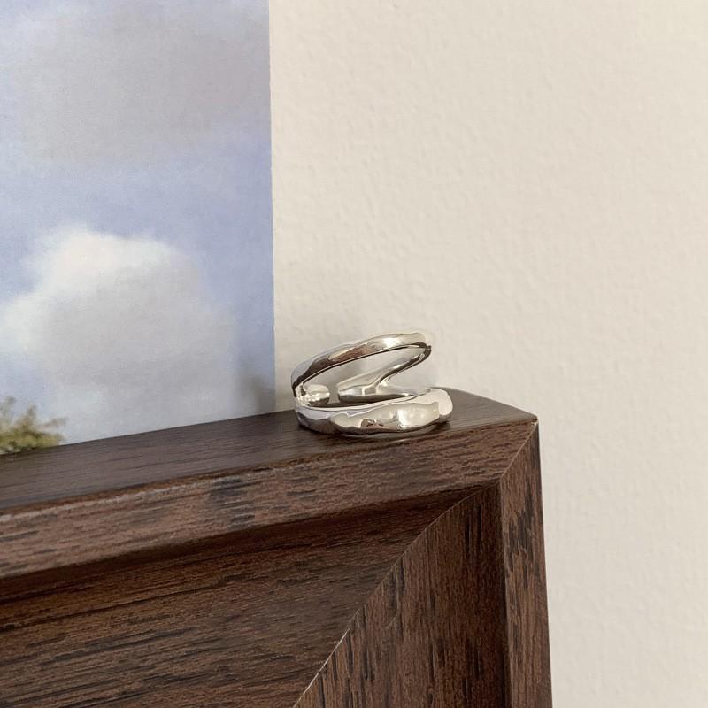 Women's Adjustable Black Agate Ring - Retro High-End Light Luxury Design