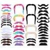 48pcs Halloween Fake Beard Costume Accessories, Simulation Mustache & Sideburns, Party Cosplay Photo Props