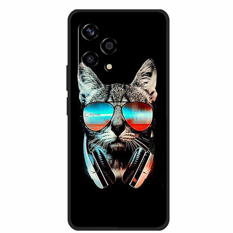 For Honor 200 Lite Cases Animals Soft TPU Painted Cat Phone Case Back Cover For Huawei Honor 200 Lite 5G Protection Bumper funda