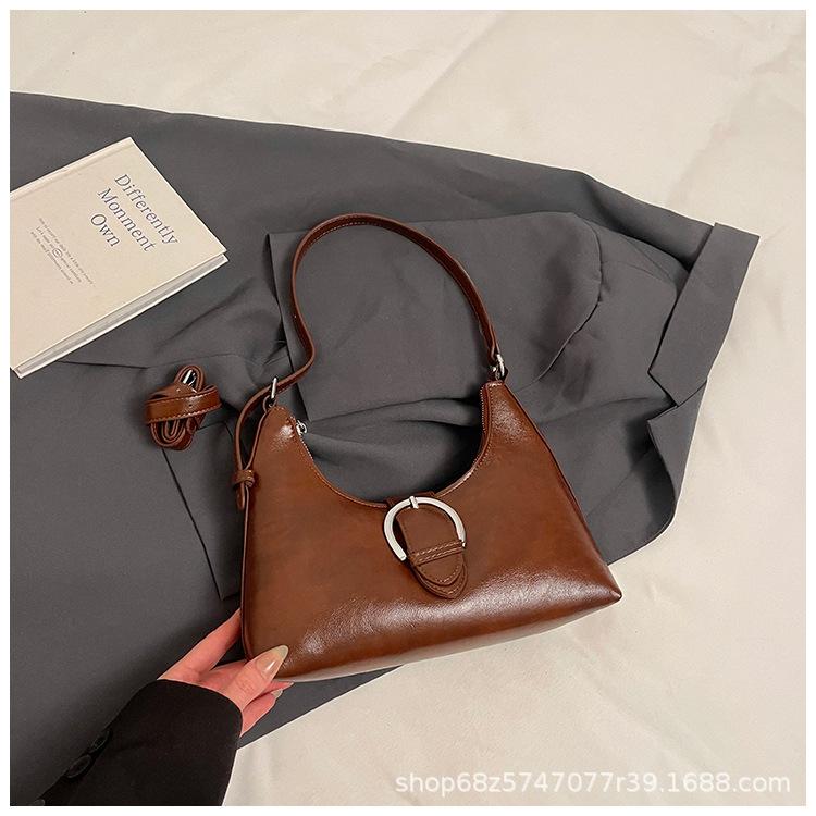 

Niche design underarm bag women s 2025 autumn and winter new trendy fashion casual versatile one-shoulder crossbody soft leather bag коричневый